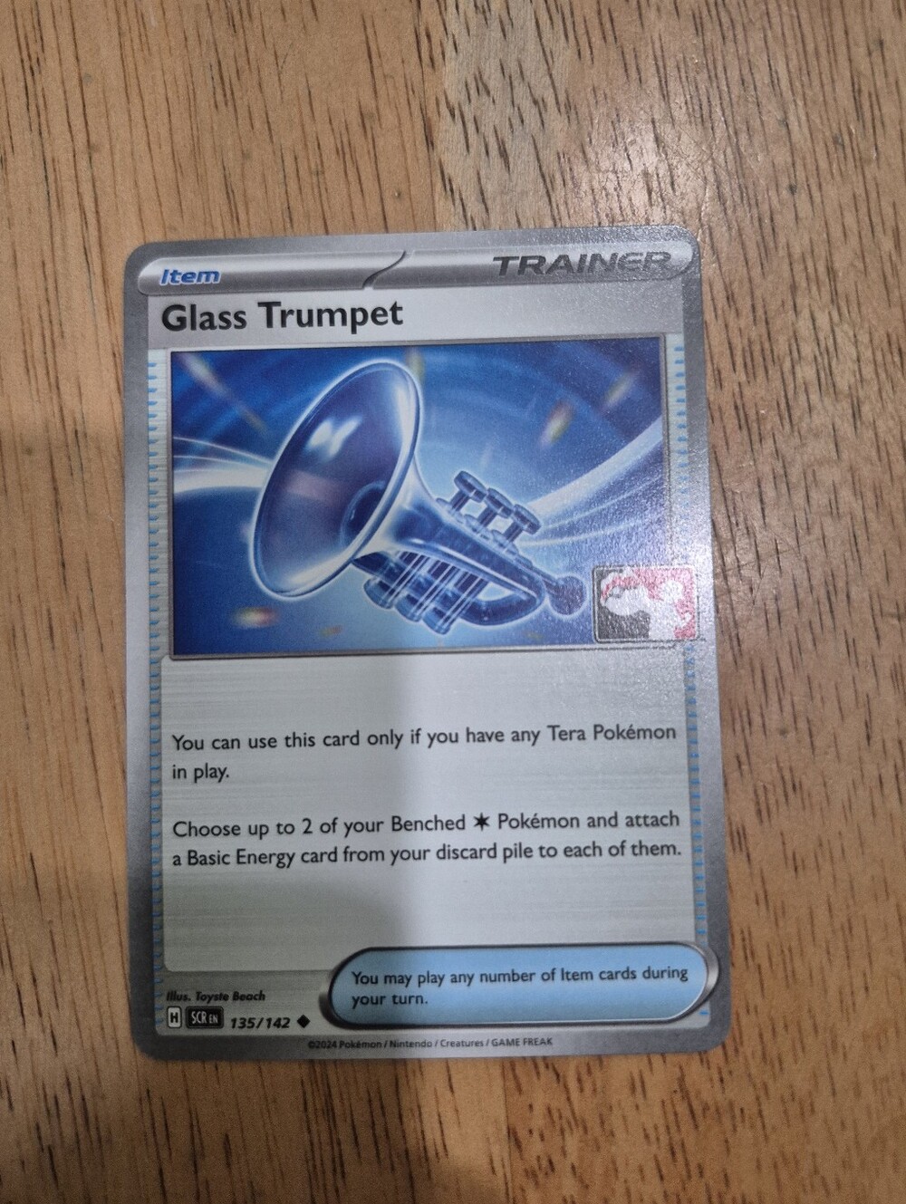 QTY 7 Glass Trumpet Pokémon Trainer Item Card